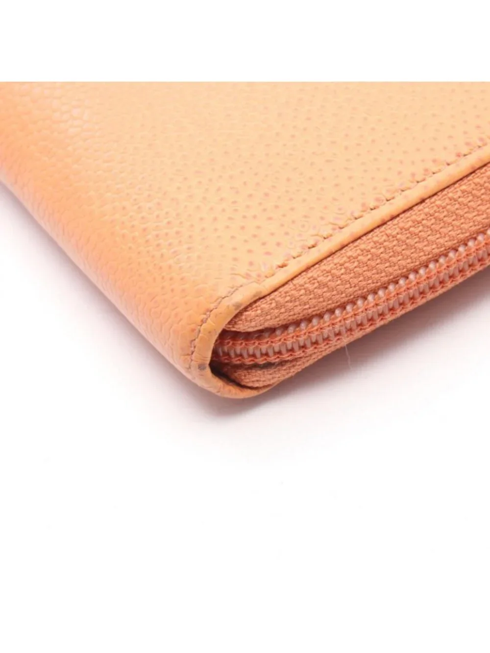 Chanel Round Wallet CC Logo Coral Orange Caviar Leather CC